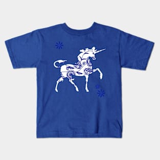 Blue unicorn Kids T-Shirt
